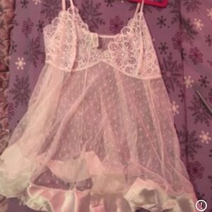 White polka-dot lace babydoll